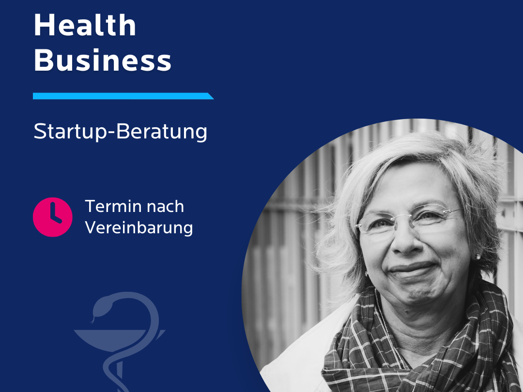 Ankündigung der „Expert Talks“ der Wirtschaftsentwicklung Bochum: Startup-Beratung zum Thema „Health Business“ mit Unternehmensberaterin Eva-Maria Siuda. Termin nach Vereinbarung.
