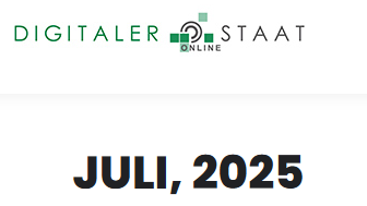 Logo Digitaler Staat und die Worte Juli 2025 