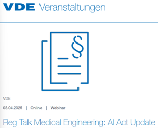 Veranstaltungshinweis für den Reg Talk Medical Engineering