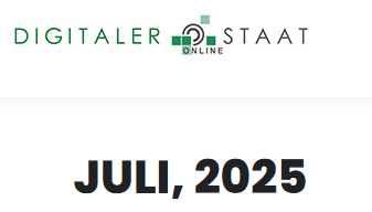 Logo Digitaler Staat und die Worte Juli 2025 